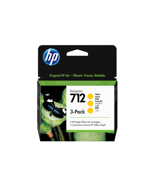 HP 3ED79A 712 3-Pack 29-ml Yellow Design