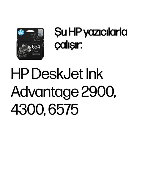 HP 7FP39UE Black Original Ink Advantage Kartş(654)