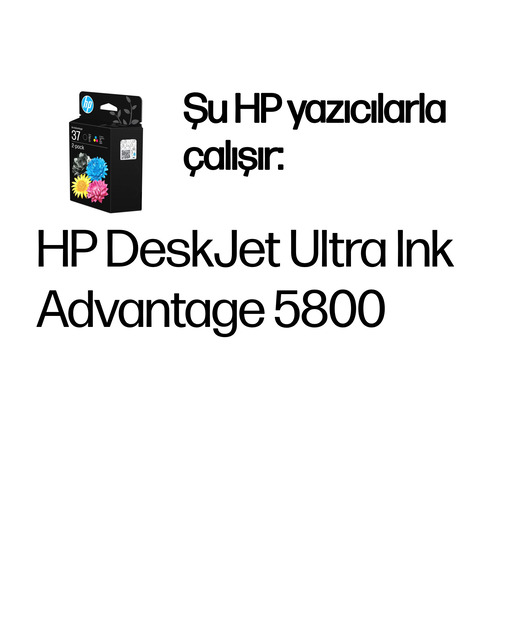 HP 7FP45AE  Black Ultra Ink Advantage Kartş(37)