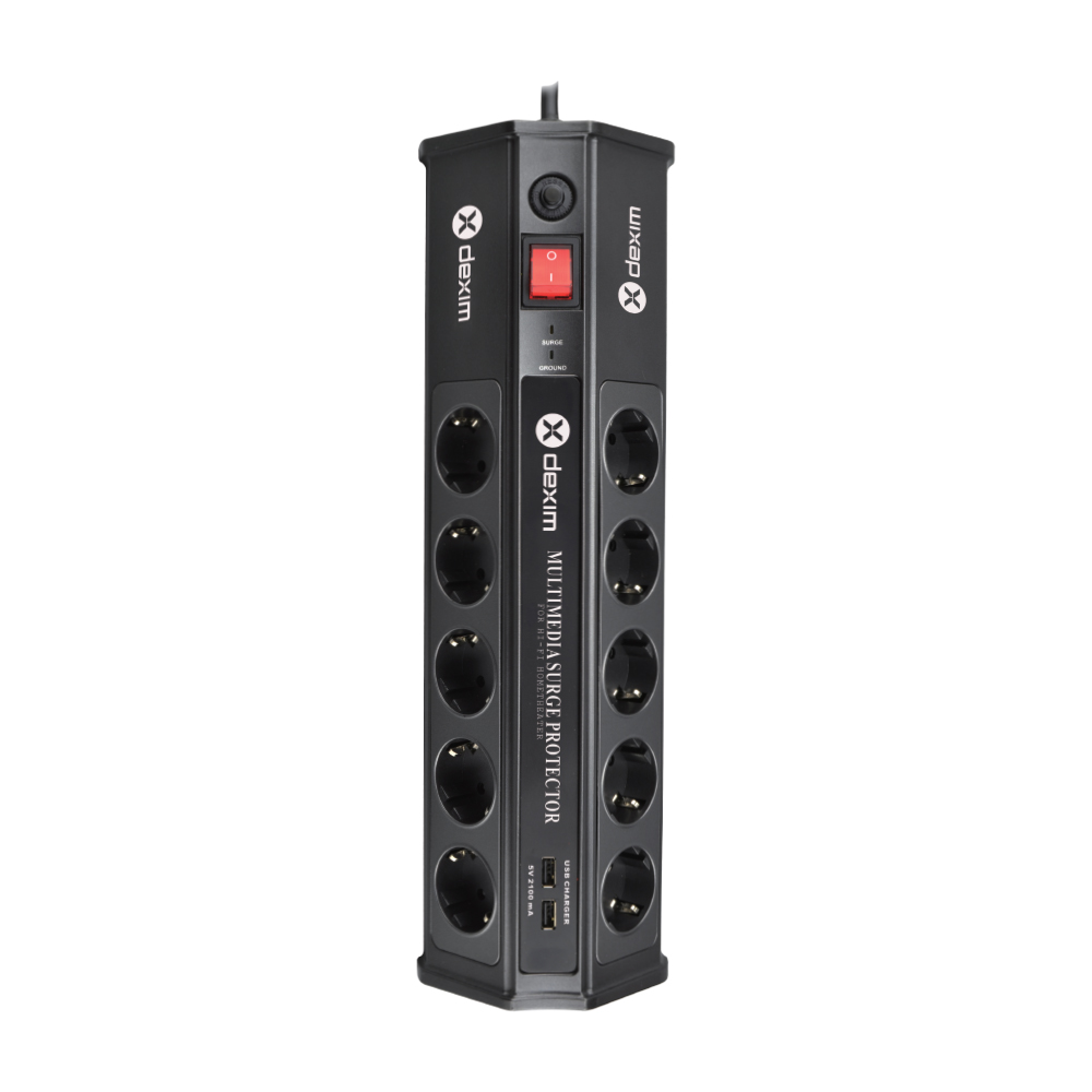 Dexim SP10BG 10 Port Akım Koruyucu - 2 USB