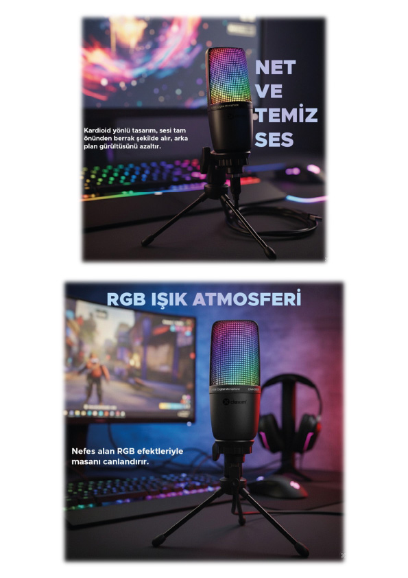 Dexim SME3 USB Kablolu RGB Mikrofon - DMK003