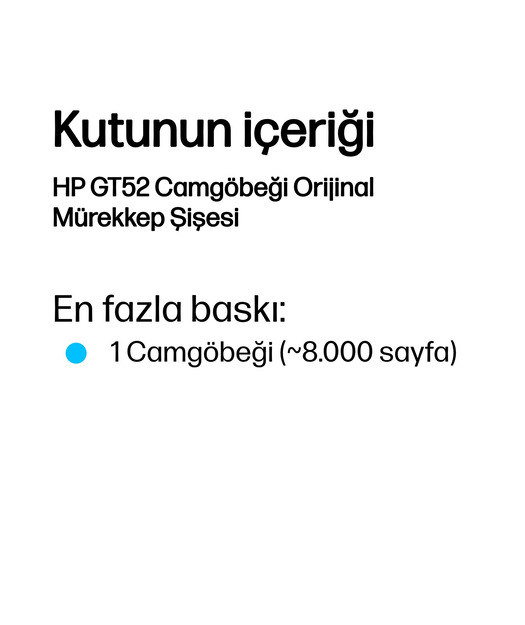 HP M0H54AE Cyan Original Ink Bottle (GT52)