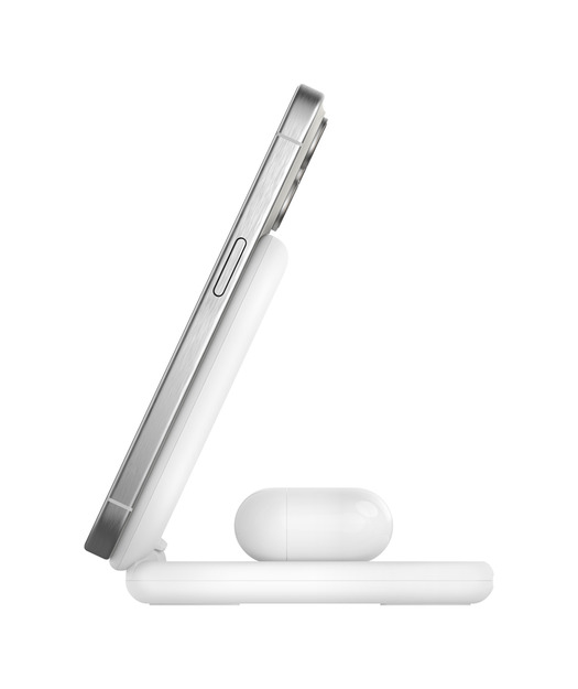 Belkin WIZ028 BoostCharge Pro Qi2 15W 2'si 1 arada Manyetik Katlanabilir Kablosuz Şarj Cihazı - Beyaz