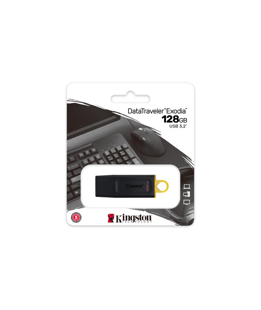 Kingston 128GB USB 3.2 Exodia DataTraveler (Black + Yellow)