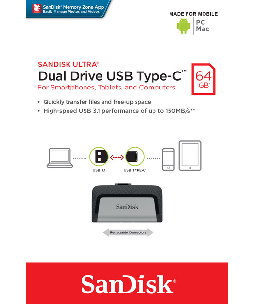 SanDisk UltDual DriveUSB TypeCTMDrive64G