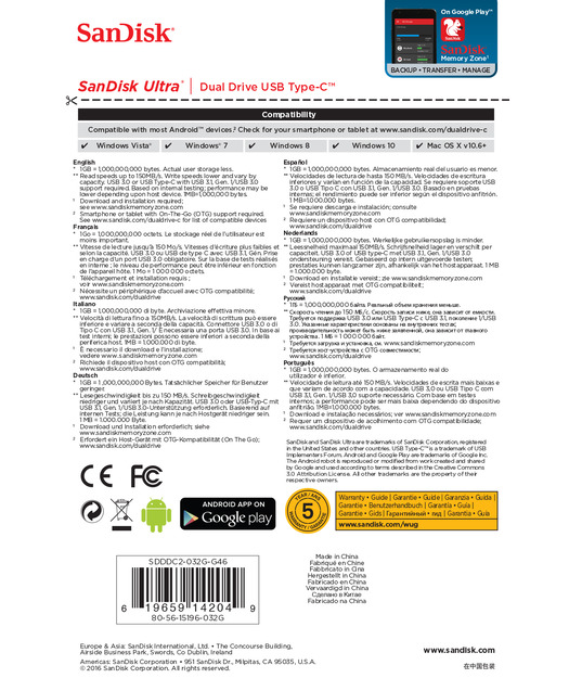 SanDisk UltDual DriveUSB TypeCTMDrive32G