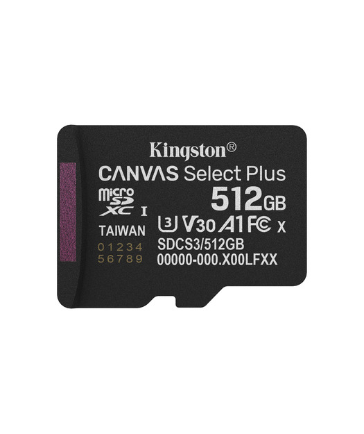 512GB microSDXC Canvas Select Plus Gen3 150MB/s A1 Card + Adapter