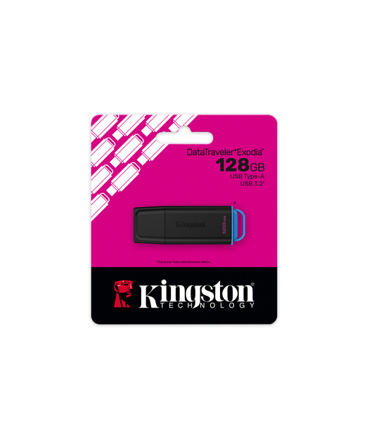 Kingston 128GB Portable USB 3.2 Gen 1 DataTraveler Exodia Black/Blue