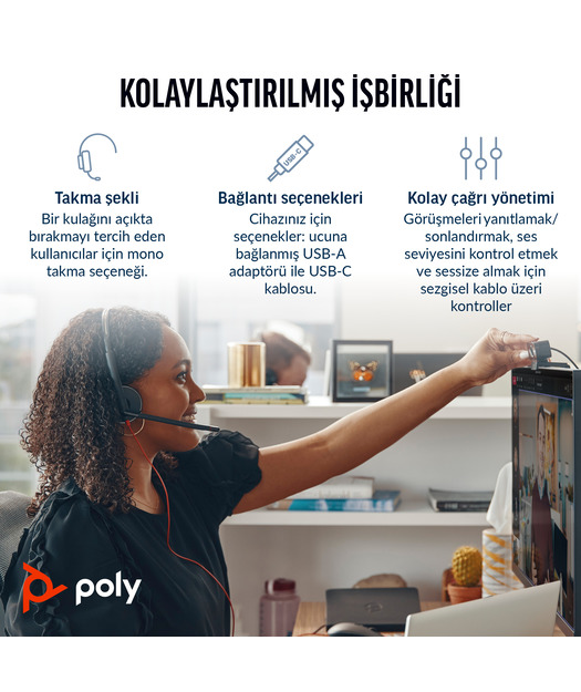 Poly BW 3210 Mono USB-C HS +USB-C/A