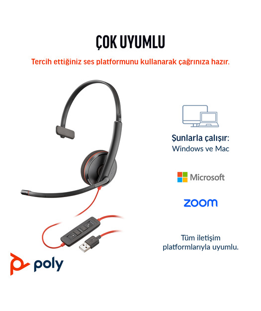 Poly BW 3210 Mono USB-C HS +USB-C/A