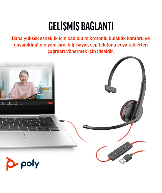 Poly BW 3210 Mono USB-C HS +USB-C/A