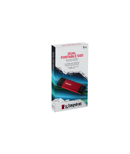 1TB Dual USB-A/C Portable SSD, Up to 1050MB/s USB 3.2 Gen 2