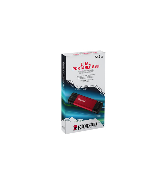 512GB Dual USB-A/C Portable SSD, Up to 1050MB/s USB 3.2 Gen 2